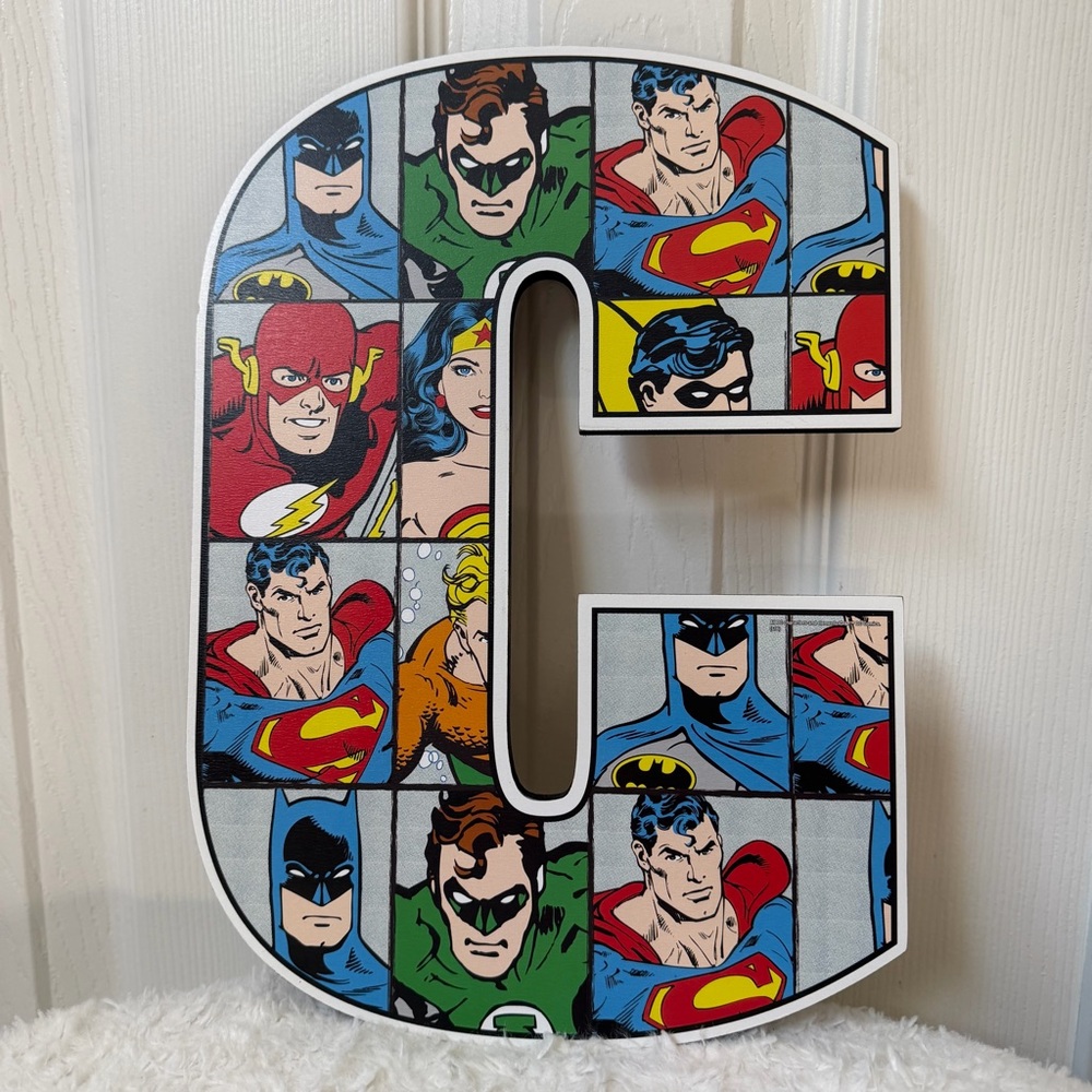 4/$25 DC Comics Superhero Letter C Wood Wall Art